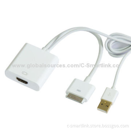 Digital AV HDMI® Adapter to HDTV for New iPad 2, 3, iPhone 4S/4G/iPod Touch with USB Charging